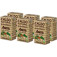 Los mejores  - Aneto 100% Natural - Caldo de Verduras Ecológicas - caja de 6 unidades de 1 litro